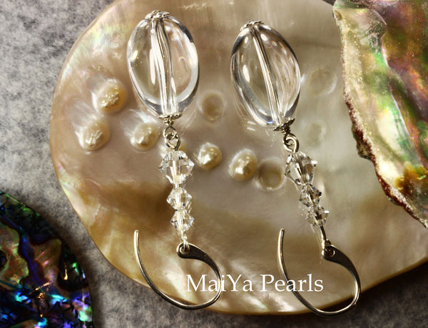 Earrings - Crystal Quartz Natural & Swarovski Crystal