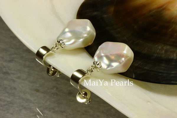 Earrings - Unique Fine Faceted Freshwater Pearls