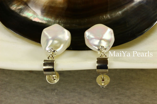 Earrings - Unique Fine Faceted Freshwater Pearls