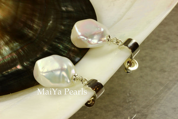 Earrings - Unique Fine Faceted Freshwater Pearls