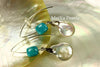 Earrings - Large Cointail Pearl & Square Turquoise