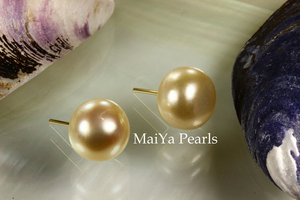 Earrings - Large Button FW Peach Earstuds