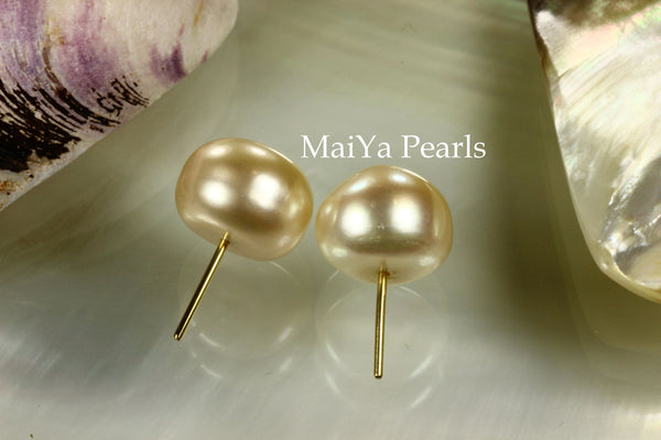 Earrings - Large Button FW Peach Earstuds