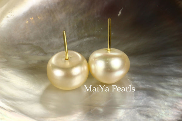 Earrings - Large Button FW Peach Earstuds