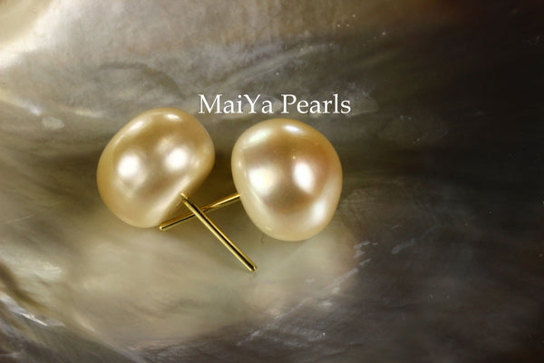 Earrings - Large Button FW Peach Earstuds