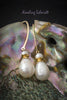 Earrings - Gold with Large Circlé Teardrop Pearls