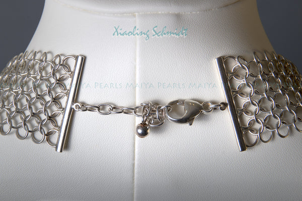 Necklace - Exquisitely Hand-crafted Large Black Pearls with Turquoise (Sterling Silver)