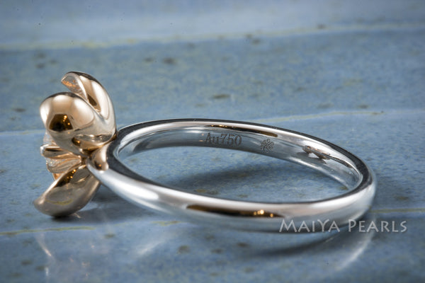 Ring - Top Quality Rose Gold Flower with Diamond