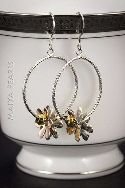 Earrings - 925 sterling silver and plated rose gold