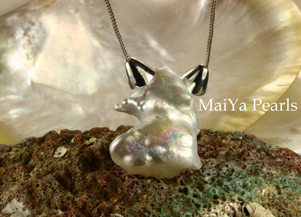 Necklace - Pendant Style - Unique White Keshi Pearl FW