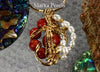 Pendant - One-of-Kind Wire Sculpted Corals & Pearls