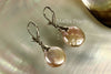 Earrings - AA+ Attractive Purple Coin Freshwater Pearl