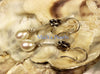 Earrings - A+ Iolite Faceted Purplish Blue & AAA Off-White Fine Waterdrop Freshwater Pearl