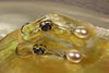 Earrings - A+ Iolite Faceted Purplish Blue & AAA Off-White Fine Waterdrop Freshwater Pearl