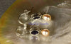 Earrings - Vivid A+ Iolite Natural & High Lustre Peach Freshwater Pearl