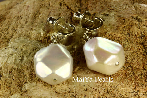 Earrings - Unique Fine Faceted Freshwater Pearls