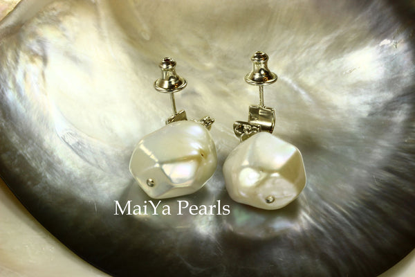 Earrings - Unique Fine Faceted Freshwater Pearls