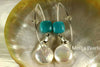 Earrings - Large Cointail Pearl & Square Turquoise