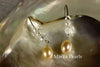 Earrings - Waterdrop Peach Pearl & Graduated Crystals