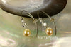 Earrings - Waterdrop Peach Pearl & Graduated Crystals
