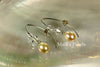 Earrings - Waterdrop Peach Pearl & Graduated Crystals