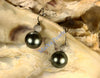 Earrings - AAA Tahiti Black Pearl & 14k White Gold Star Dust Beads