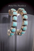 Earrings - Turquoise Inset in 925 Sterling Silver Loops