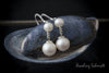 Earrings - Double round Pearls with 925 Sterling Silver Findings