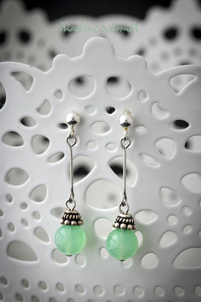 Earrings - Silver Chrysoprase (Australian Jade)