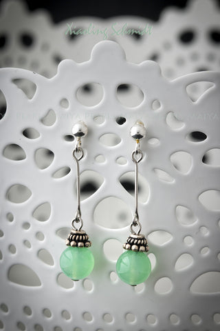 Earrings - Silver Chrysoprase (Australian Jade)
