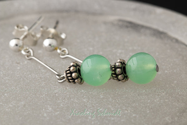 Earrings - Silver Chrysoprase (Australian Jade)
