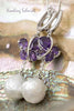 Earrings - Silver with Purple Amethyst Butterflies and Pearls