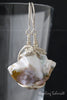 Earrings - Large Bi-colour Keshi Pearls with Argentium Silver Sculpted Wire