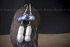 Earrings - Baroque Dyed Blue and White Pearls with 925 Sterling Silver Settings