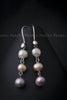 Earrings - Tri-Pearl with 925 Sterling Silver Settings and Clasps