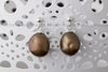 Earrings - Large Golden Coloured Pearl Studs (925 Sterling Silver Settings)