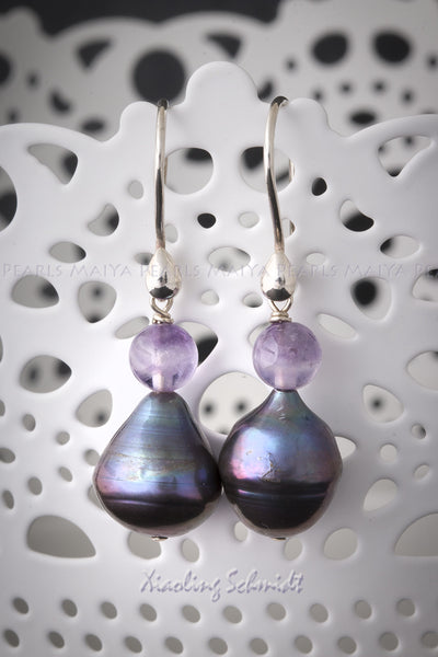 Pearl and amethyst earrings sale