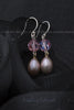 Earrings -  Pink Freshwater Pearl & Swarovski Crystal (Sterling Silver Fishhook Clasp)