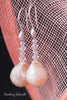 Earrings - Large Freshwater Peach Pearls & Swarovski Crystals