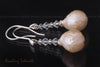 Earrings - Large Freshwater Peach Pearls & Swarovski Crystals