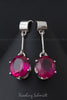 Earrings - Ruby with 925 Silver Setting