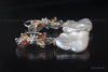 Earrings - Large Keshi Baroque Pearls with Saphires