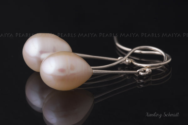 Earrings - Large AAA Freshwater Pearls with 925 Sterling Silver Fittings