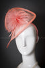Fascinator - Peach swirl with real feathers (headband attachment)