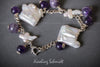 Bracelet - Large Baroque Pearls, Crucifix Pearls and Amethysts