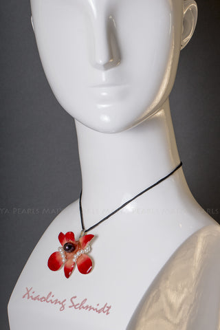 Pendant - Real Orchid with Pearls