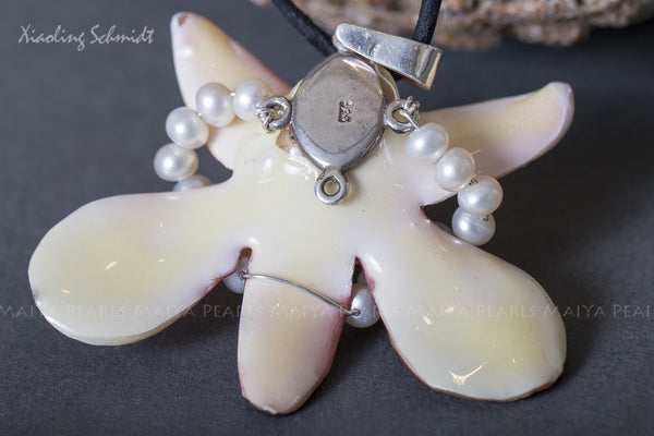 Pendant - Real Orchid with Pearls