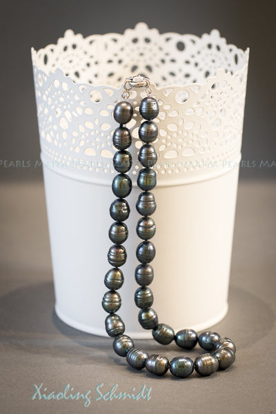 Necklace - Large Black Circlé Pearls