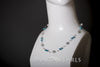 Necklace - Teal Blue and Silver Freshwater Pearls with 925 Sterling Silver Wire & Argentium Beads