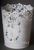 Necklace - Teal Blue and Silver Freshwater Pearls with 925 Sterling Silver Wire & Argentium Beads